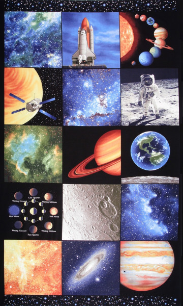 Patchworkstoff Space Weltraum Raumfahrt Panel