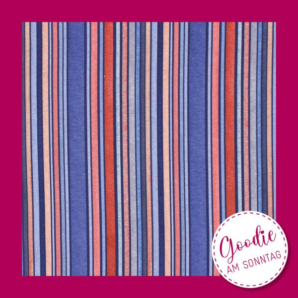 Goodie am Sonntag Baumwollstoff Streifen jeansblau 0,50 x 1,40 m