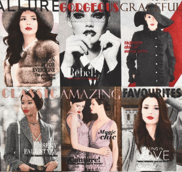 Dekostoff Frauen Model Modemagazin Cover Retro Webware