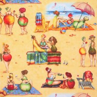 0,6 m Patchworkstoff Fruit Ladies Frauen Strand Baumwollstoff Webware 0,6 m Patchworkstoff Fruit Ladies Frauen Strand Baumwollstoff Webware