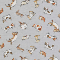 Patchworkstoff Katzen "What Friends Are for" Freundschaft allover grau Patchworkstoff Katzen "What Friends Are for" Freundschaft allover grau