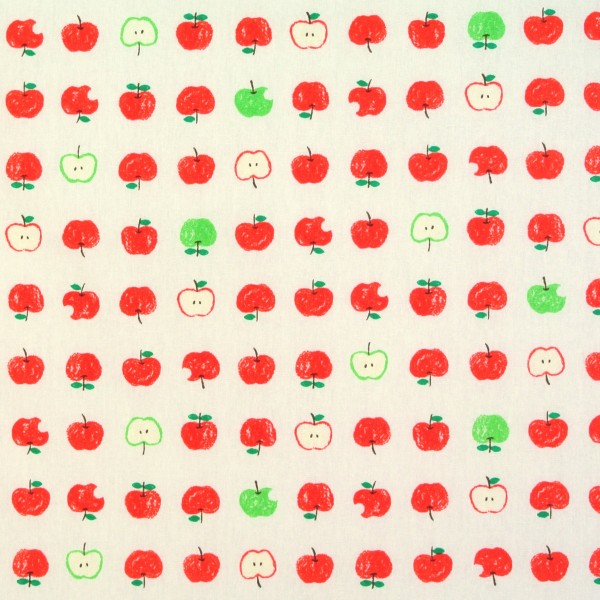 0,6 m Patchworkstoff Cosmo kleine Äpfel rot grün