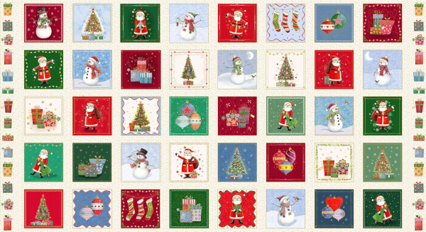 Patchworkstoff Weihnachten Nikolaus Bilder "Jolly St. Nick" Panel
