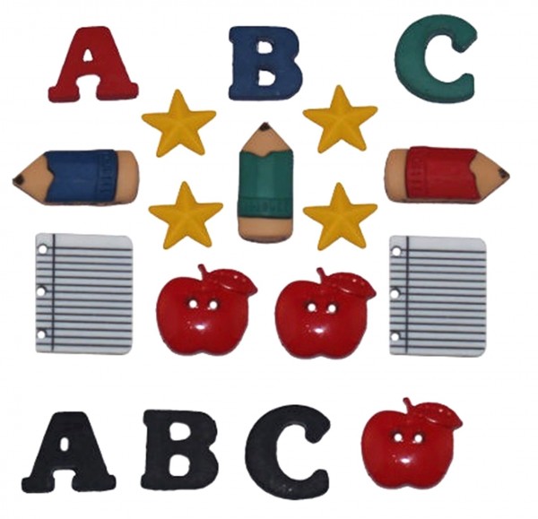 Motivknöpfe 18 Dekoknöpfe KInder Schule