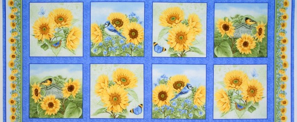 0,90 m Sonnenblumen Sunflower Garden Garten Panel Webware