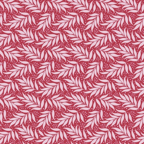 0,30 m Tilda Patchworkstoff Cottage Collection Blätter Berry Leaf Red