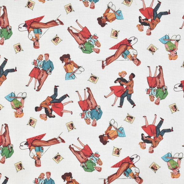 Patchworkstoff Tanzen Retro 50er Jahre Vintage Shall we Dance