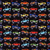 Patchworkstoff Monster Trucks Autos Fahrzeuge "Monster Mash" schwarz Patchworkstoff Monster Trucks Autos Fahrzeuge "Monster Mash" schwarz