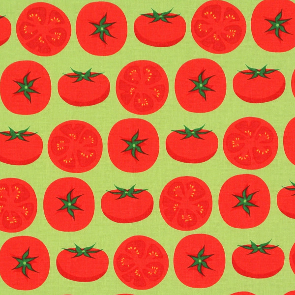 0,5 m Patchworkstoff Tomaten Gemüse Metro Market grün Webware