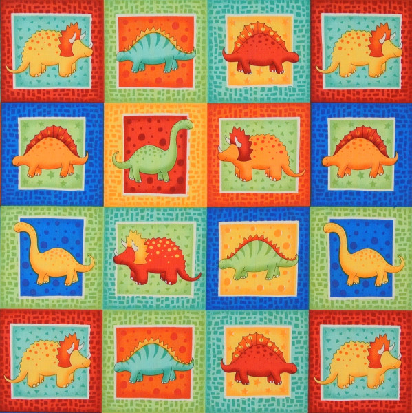 Sale 1 m Dinosaurier Patchworkstoff Dinos Kinder Bilder