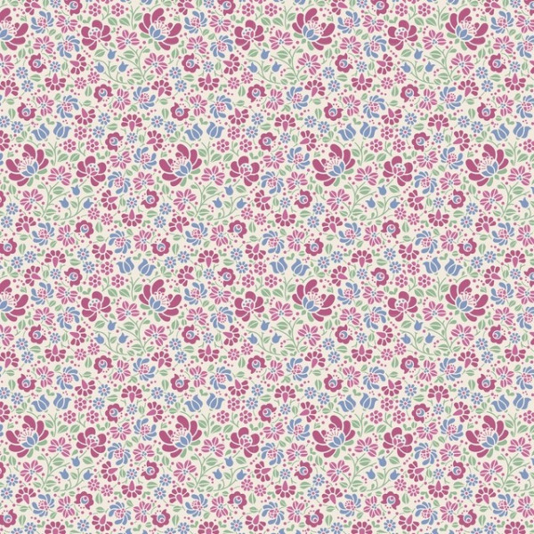 0,50 m Tilda Patchworkstoff Cottage Collection Blumen Sigrid Dove Plum
