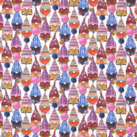 Patchworkstoff Wichtel Love you Gnome Strickmützen natur Patchworkstoff Wichtel Love you Gnome Strickmützen natur