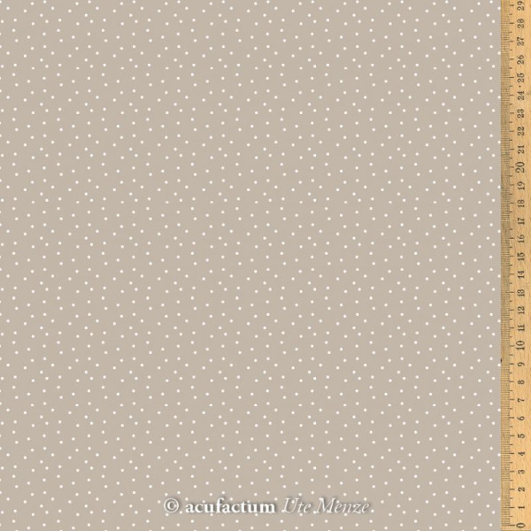 acufactum Punkte Pünktchen Tupfen Baumwollstoff hellbeige/taupe