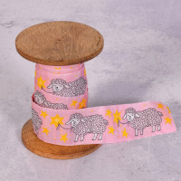 1 m Webband Schafe Schäfchen Kafka / C.Pauli 3,2 cm breit rosa 1 m Webband Schafe Schäfchen Kafka / C.Pauli 3,2 cm breit rosa