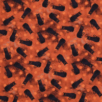 SALE 1m Patchworkstoff Katzen Halloween "Frightful Night" orange SALE 1m Patchworkstoff Katzen Halloween "Frightful Night" orange