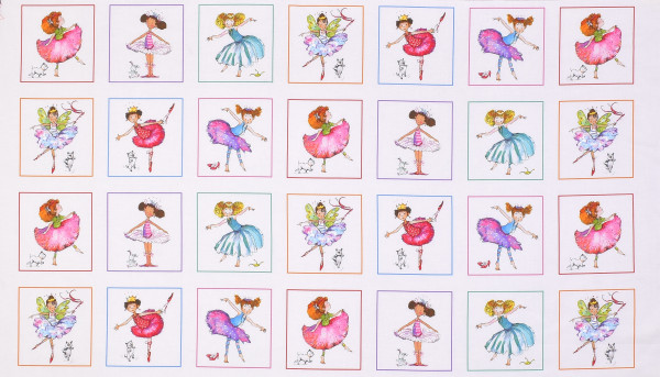 Patchworkstoff Kinder Mädchen Tänzerin "Little Ballerinas" Bilder Panel