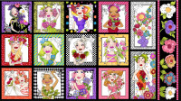 0,6 m Loralie Frauen Blumen "Flower Girls" Patchworkstoff Panel 0,6 m Loralie Frauen Blumen "Flower Girls" Patchworkstoff Panel