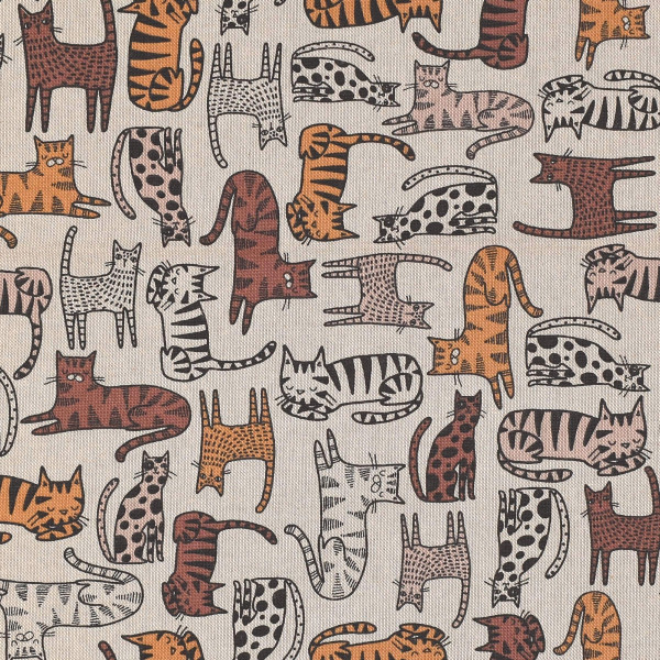 Dekostoff Katzen Kätzchen Canvas Baumwollstoff Webware