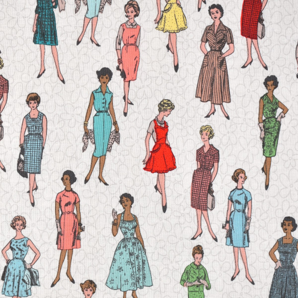 Patchworkstoff Frauen 50er Retro Kleider Mode "My Happy Place"