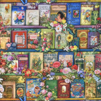 Patchworkstoff Garten Vintage Retro Gartenbücher "Tales from the Garden" Patchworkstoff Garten Vintage Retro Gartenbücher "Tales from the Garden"