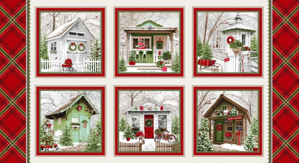 Patchworkstoff Weihnachten Holiday Happy Place Panel