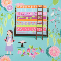 SALE 1 m Patchworkstoff Prinzessin auf der Erbse Kinder SALE 1 m Patchworkstoff Prinzessin auf der Erbse Kinder