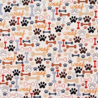 Patchworkstoff Hunde Pfoten und Knochen Beige Webware Patchworkstoff Hunde Pfoten und Knochen Beige Webware