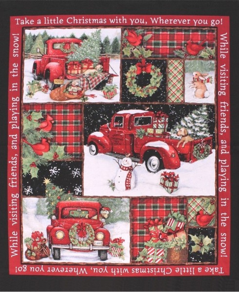 Weihnachten Red Truck Panel