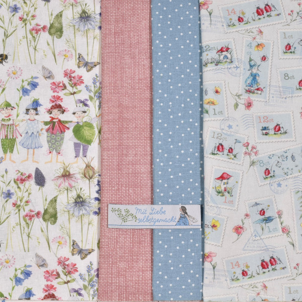 acufactum Stoffpaket Elfen Lavendel "Lavendelsommer" 4 Stoffe