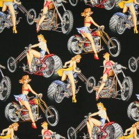 1,0 m Patchworkstoff Frauen Pin Up "Hot Wheels" 1,0 m Patchworkstoff Frauen Pin Up "Hot Wheels"