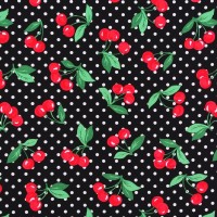 Patchworkstoff Retro Kirschen Kirsche Punkte Cherry Dots Webware Patchworkstoff Retro Kirschen Kirsche Punkte Cherry Dots Webware