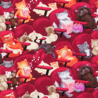 Patchworkstoff Katzen Katzenstoff Katzen im Kino Patchworkstoff Katzen Katzenstoff Katzen im Kino