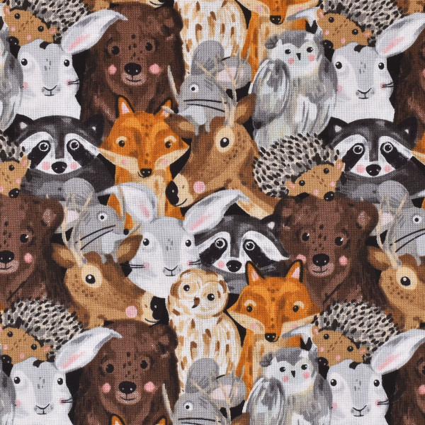 SALE 1 m Patchworkstoff Waldtiere Tiere "Forest Critters"