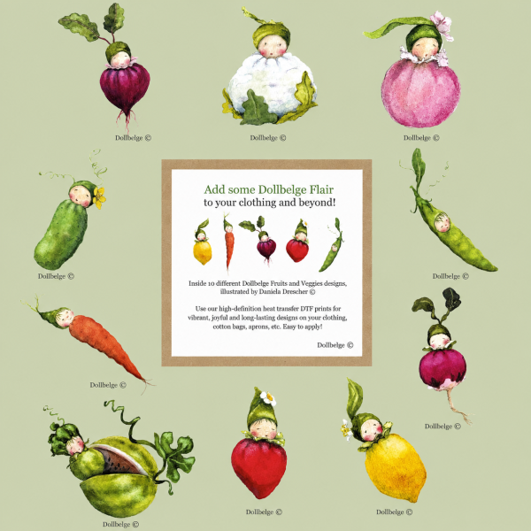 Dollbelge Bügelbilder Obst Gemüse Fruits and Veggies Daniela Drescher