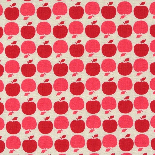0,70 m Patchworkstoff Retro Äpfel rot