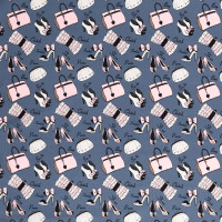 Baumwollstoff Frauen Handtaschen Schuhe "Kim" jeansblau Baumwollstoff Frauen Handtaschen Schuhe "Kim" jeansblau