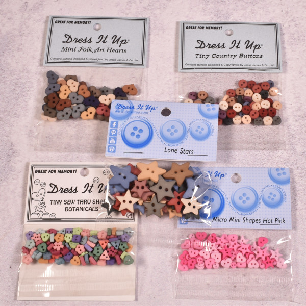 SALE Dekoknöpfe Miniknöpfe Sterne Herzen Romantisches Set 4