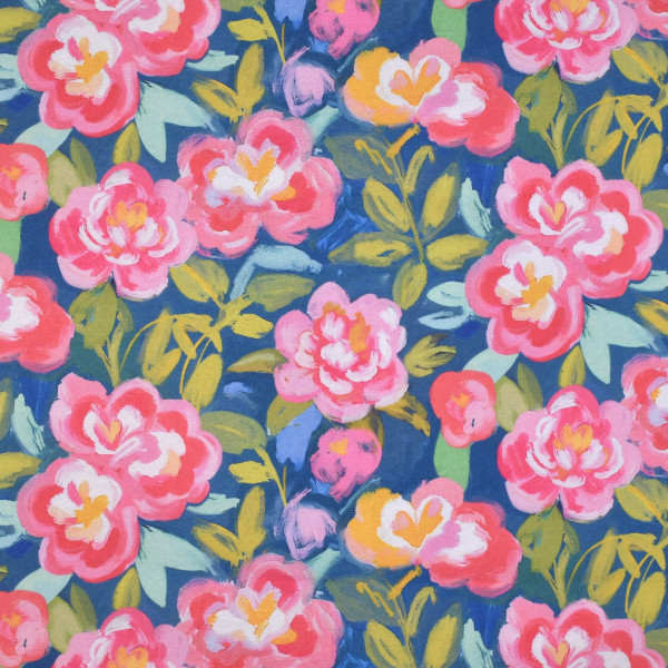 1 m Dekostoff Blumen Blätter Sommer Outdoor 100% PE