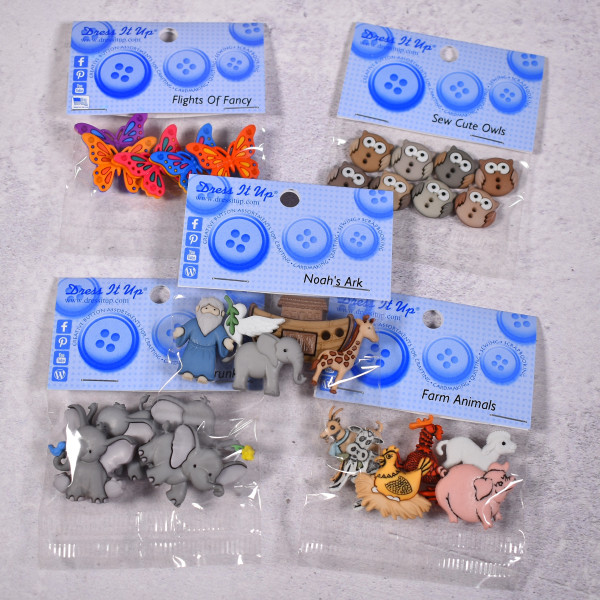 SALE Dekoknöpfe Arche Noah Eulen Elefanten Farmtiere Tiere Set 8