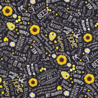 Patchworkstoff Bienen Sonnenblumen Sprüche "Bee Quotes" Patchworkstoff Bienen Sonnenblumen Sprüche "Bee Quotes"