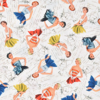 Patchworkstoff Frauen 50er Retro Kleider Mode "Vintage Sewing" allover Patchworkstoff Frauen 50er Retro Kleider Mode "Vintage Sewing" allover