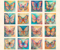 0,9 m Patchworkstoff Schmetterlinge 16 Bilder "Spring Bling" Panel 0,9 m Patchworkstoff Schmetterlinge 16 Bilder "Spring Bling" Panel