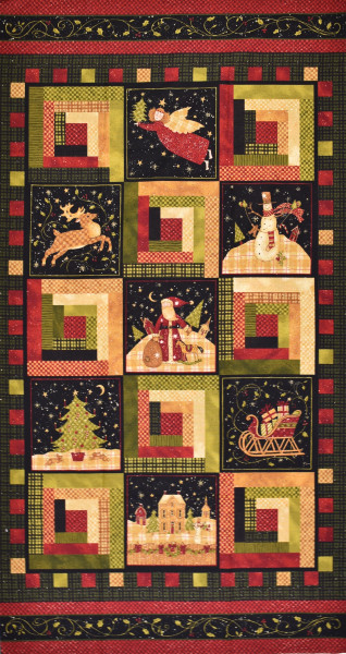 patchwork weihnachten christmas treasures benartex panel 110