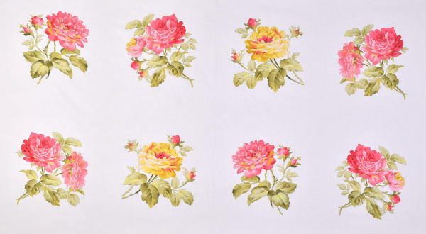 Patchworkstoff Blumen Rosen "Rose Grand" Panel rot