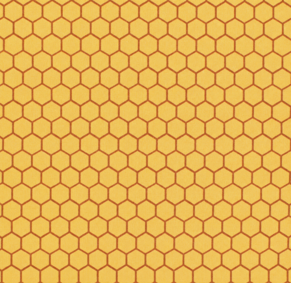 0,9 m aumwollstoff Bienen Imkern Waben Bienenglück gelb