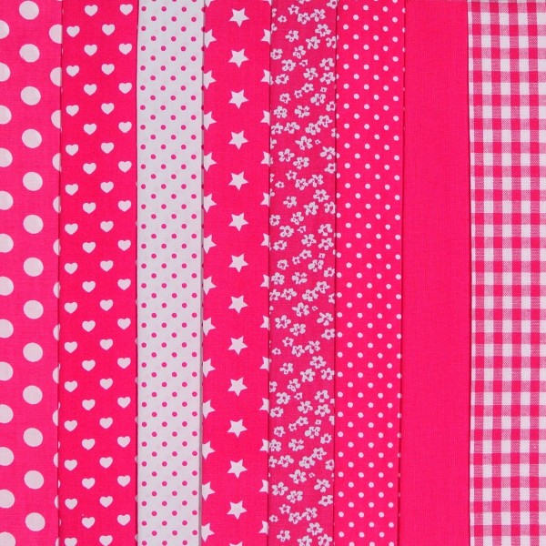 SALE Stoffpaket Baumwollstoff Pink 8 Stoffe