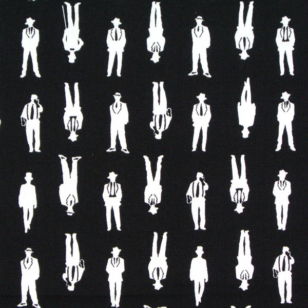 SALE 1 m Patchworkstoff Männer Men in Black Silhouetten schwarz