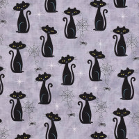 SALE Patchworkstoff Katzen Halloween Spinnen Cat Charm hellgrau SALE Patchworkstoff Katzen Halloween Spinnen Cat Charm hellgrau