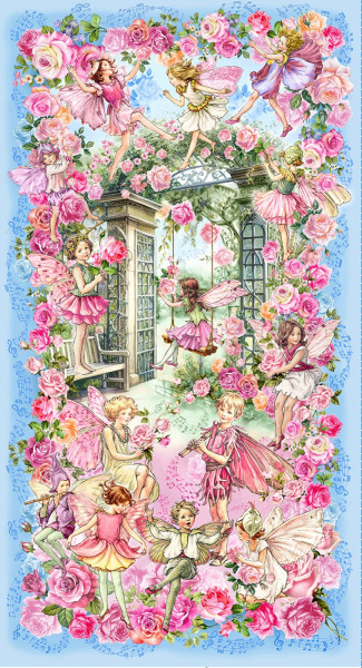 0,6 m Patchworkstoff Elfen Frühling Flower Fairies Spring Song Panel