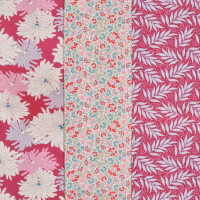 SALE 4 Tilda 0,9 m Stoffpaket Baumwollstoff Blumen fuchsia 3 Stoffe SALE 4 Tilda 0,9 m Stoffpaket Baumwollstoff Blumen fuchsia 3 Stoffe